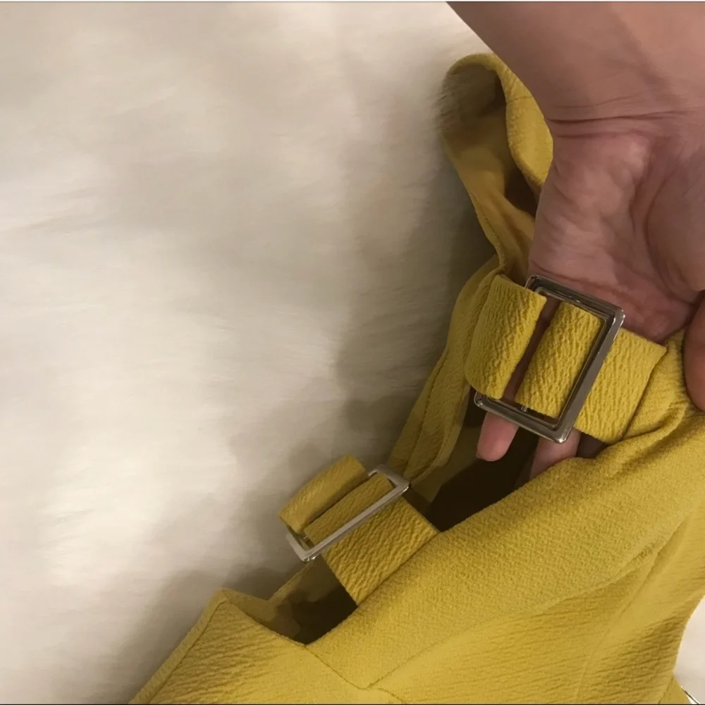 Asos Mustard Yellow Midi Dress NWT - Picture 3 of 8